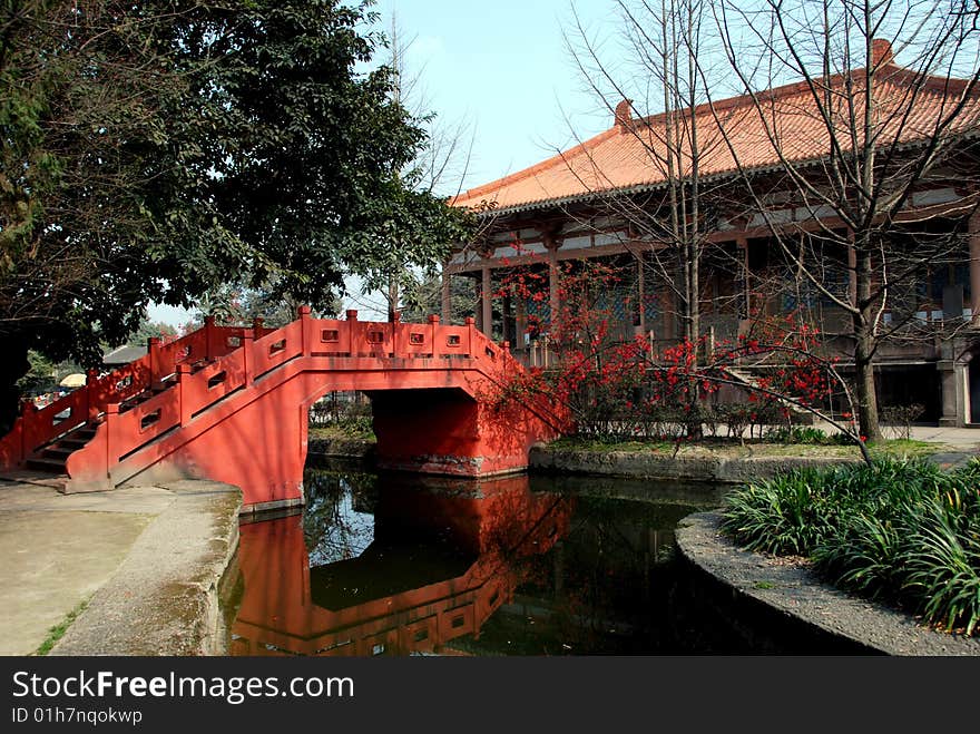 Pixian, China: Chinese Bridge At Wang Cong Ci Park