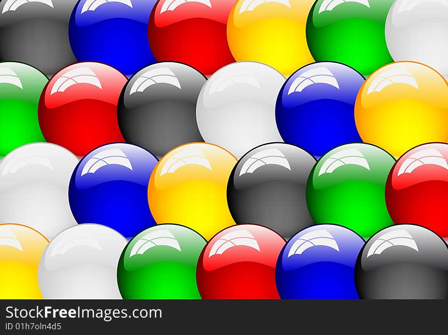 Set Of Clean Glossy Ball. Abstract Background