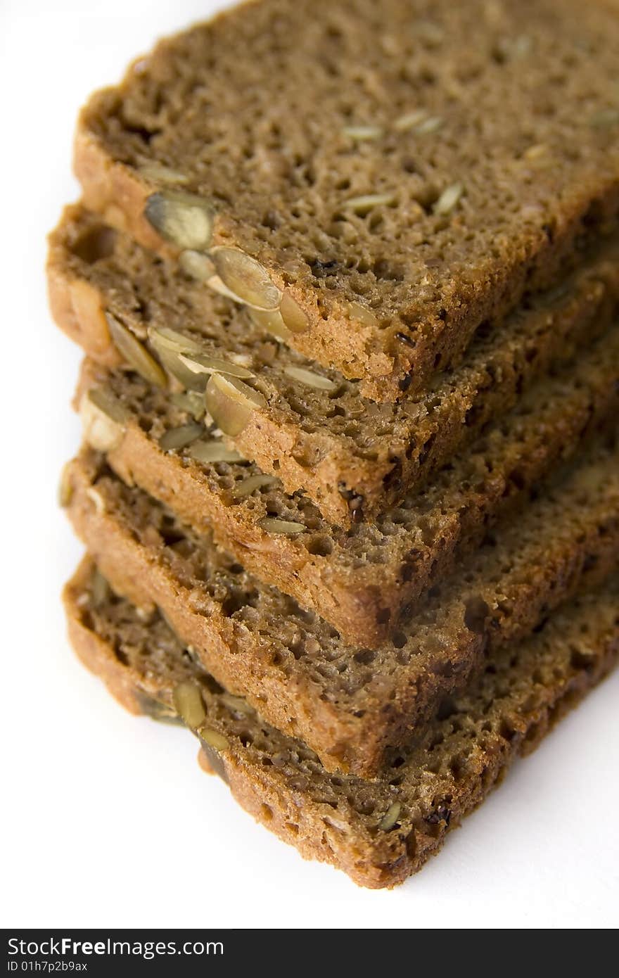 Slices of bread on a pile