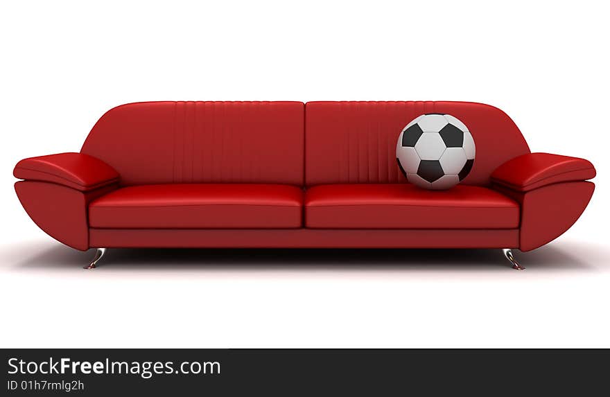 Soccer ball and sofa