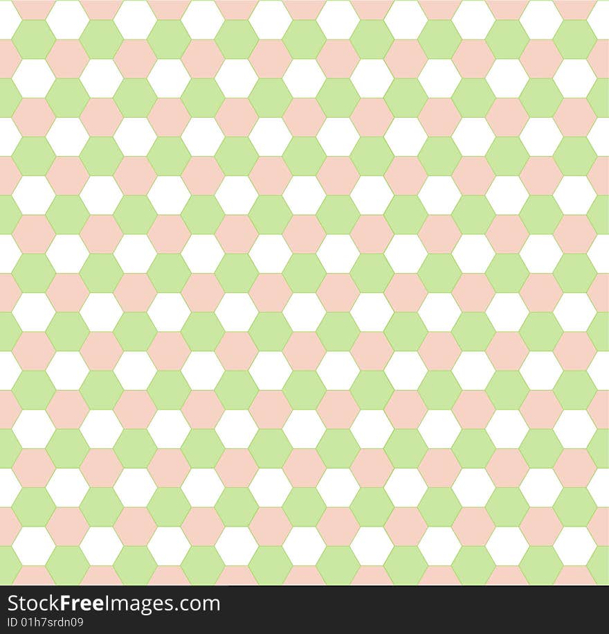 Spring hexagonal seamless pattern, vector