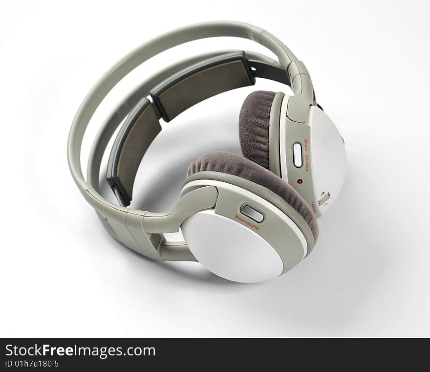 Headphones on a white background