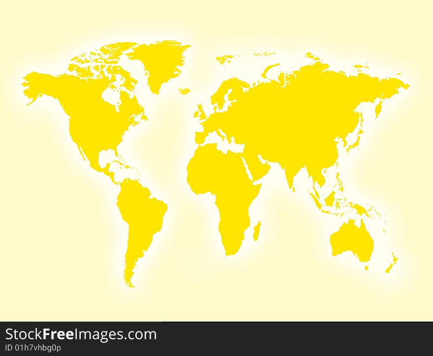 World map to represent countries and continents