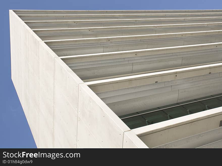 Modern office building on a background of blue sky