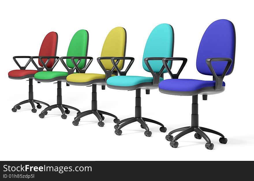 Color office chair on white background. Color office chair on white background