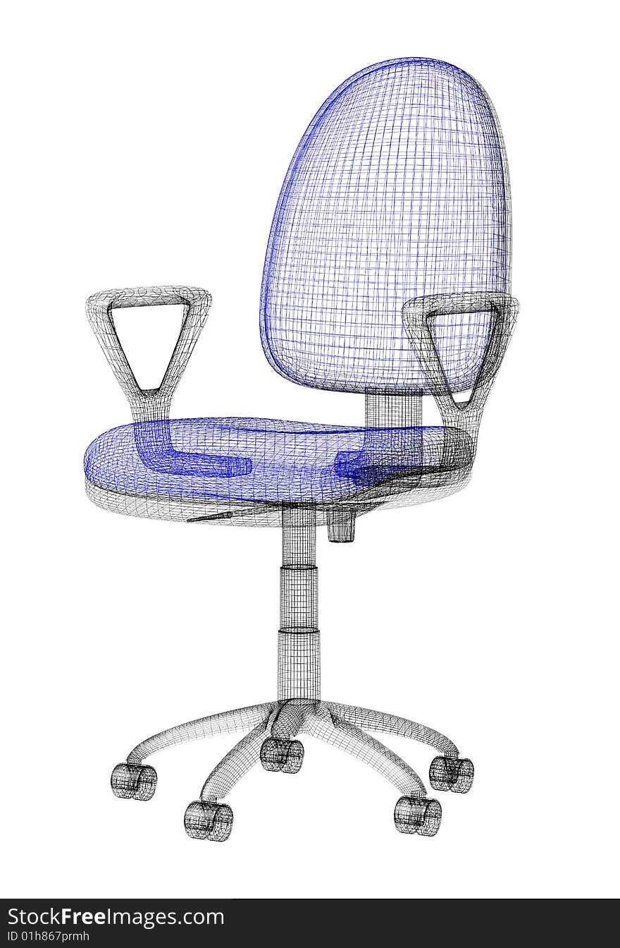 Office armchair wireframe