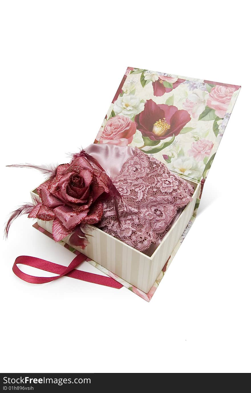 Gift box with woman s underwear