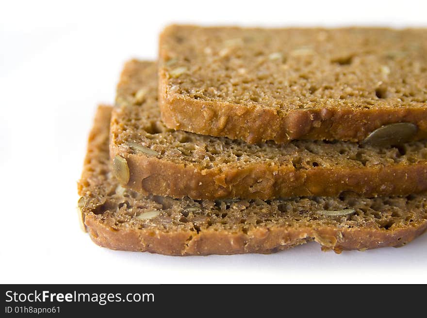 Slices of bread on a pile