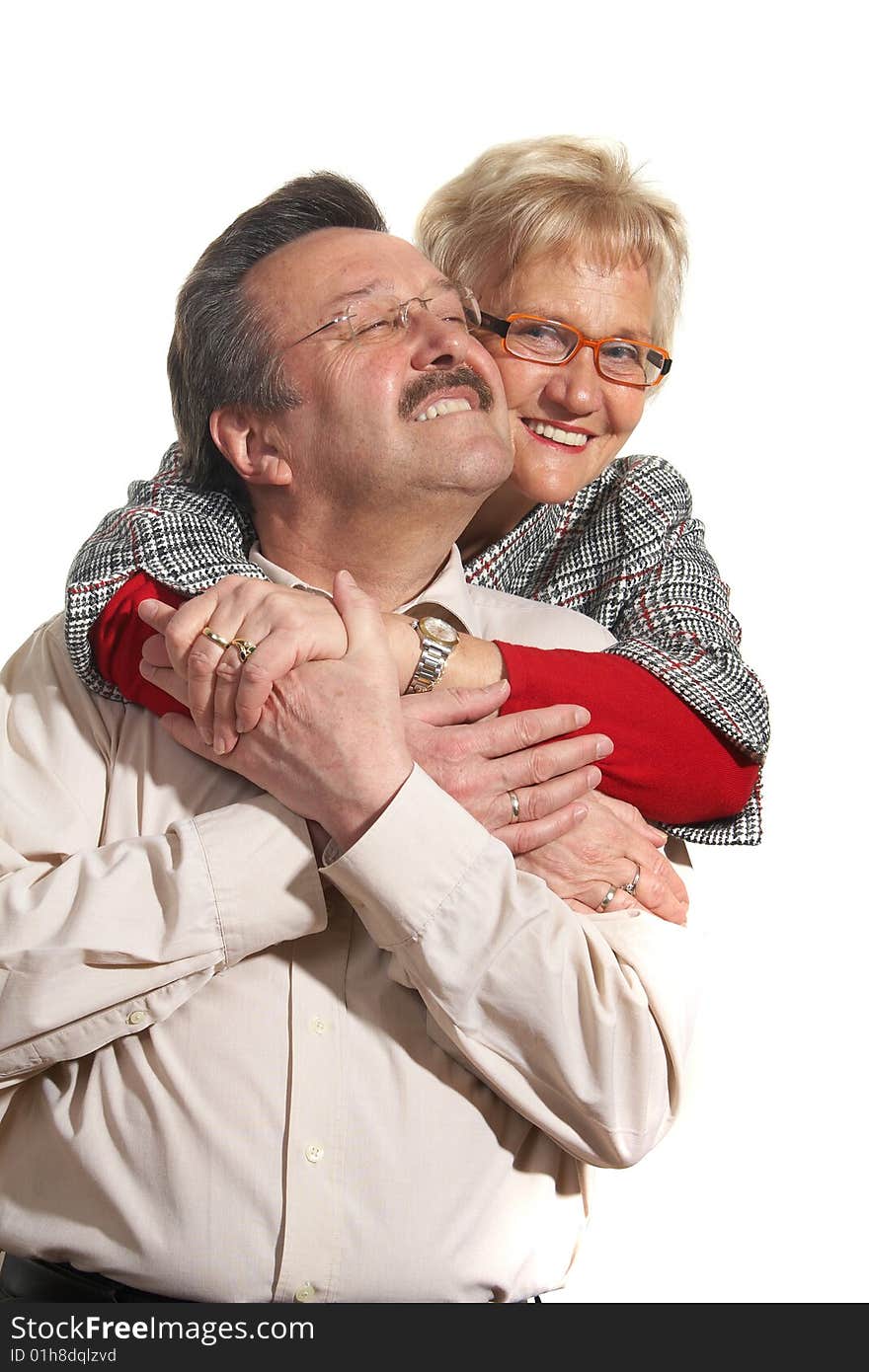 Happy old couple at home with copyspace. Happy old couple at home with copyspace.