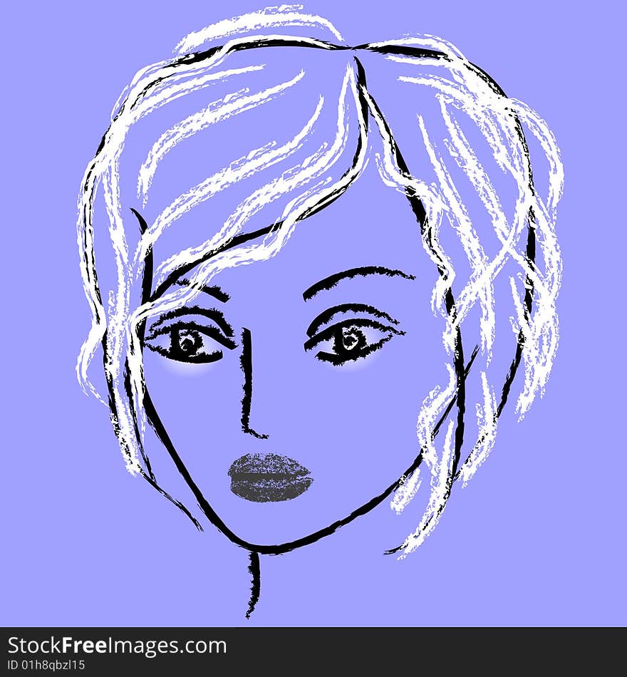 Vector illustration of crying young women. Vector illustration of crying young women