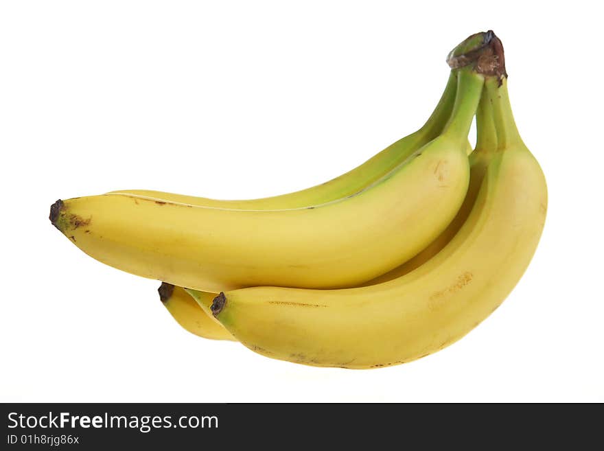 A bunch of bananas isolated on white.