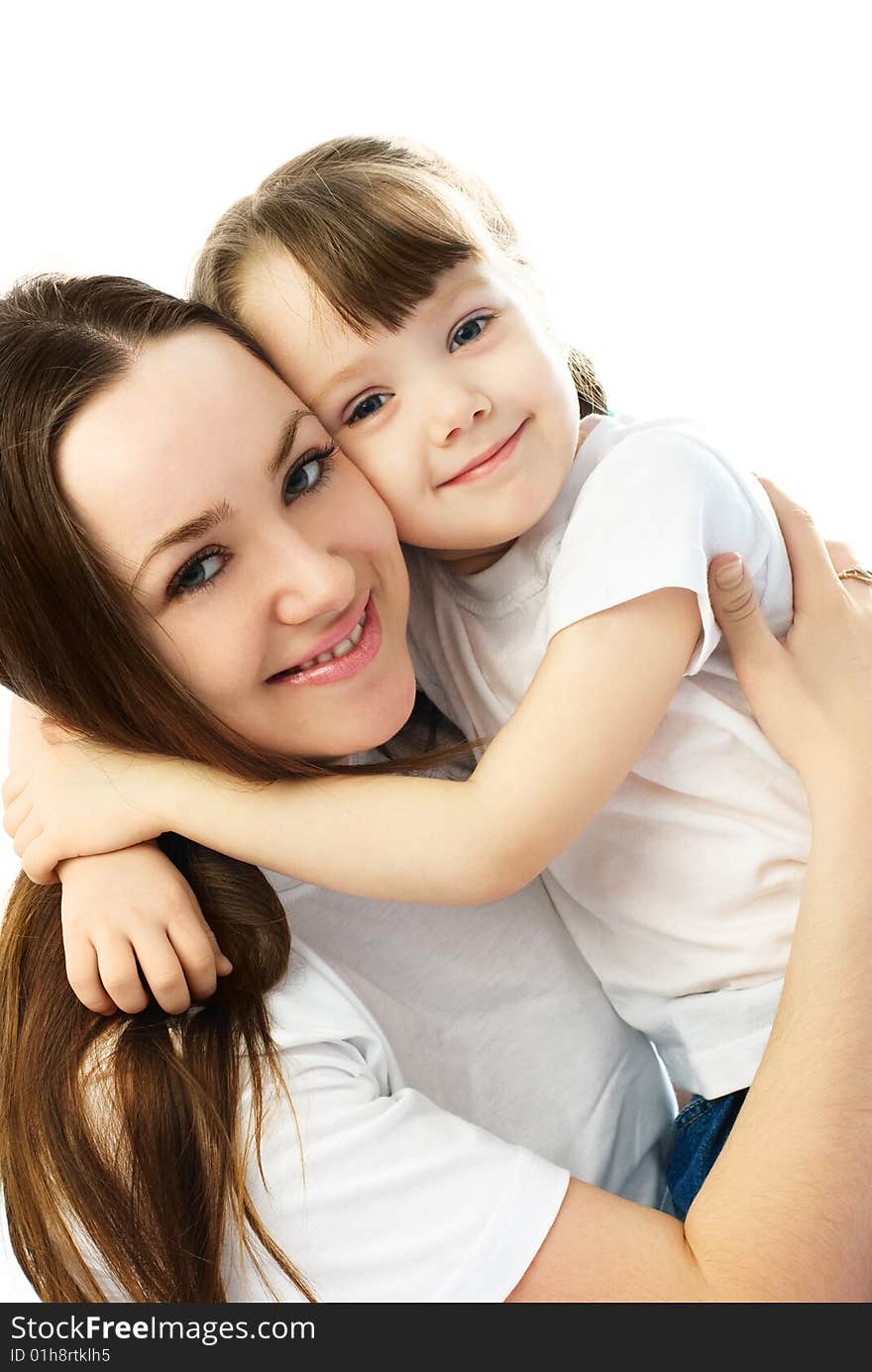 Happy mother and daughter