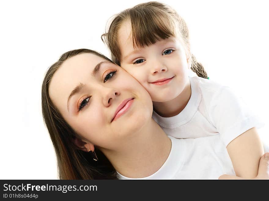 Happy family, young beautiful mother and her little daughter. Happy family, young beautiful mother and her little daughter