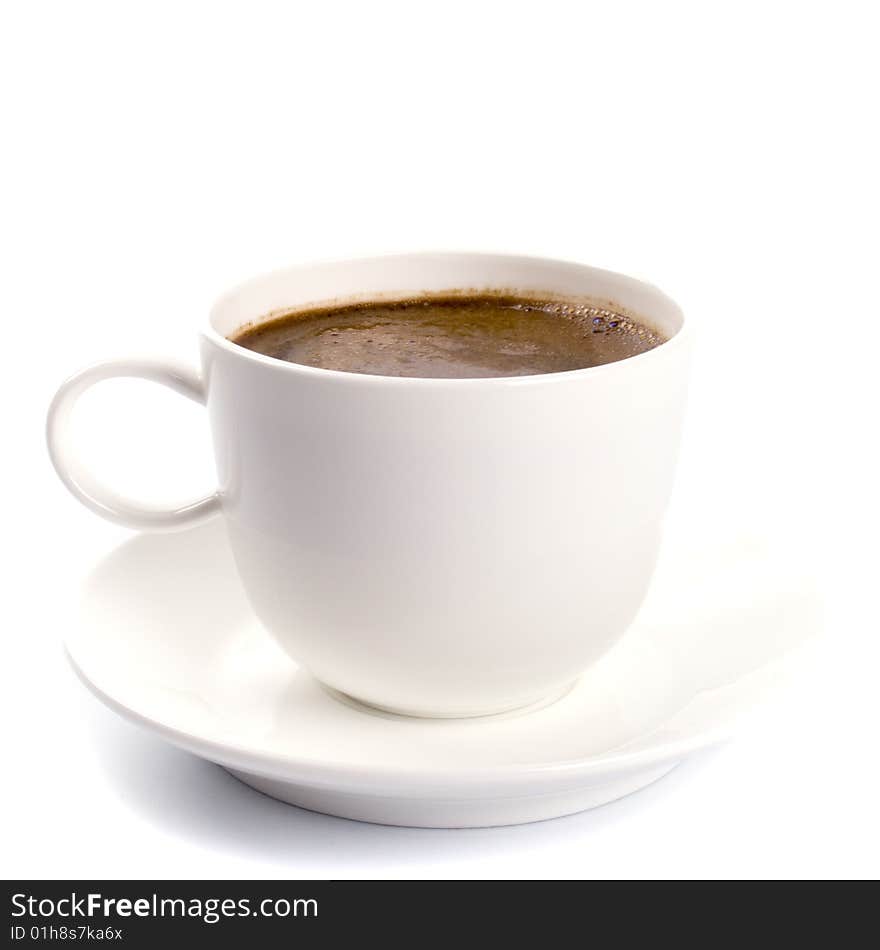 Cup of coffee on a white background