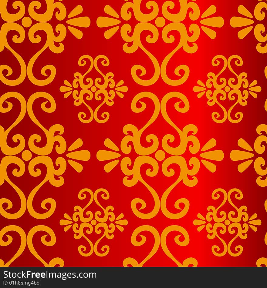 Seamless gold ornament vector pattern. Seamless gold ornament vector pattern