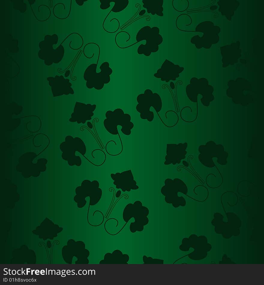 Seamless green ornament vector pattern. Seamless green ornament vector pattern