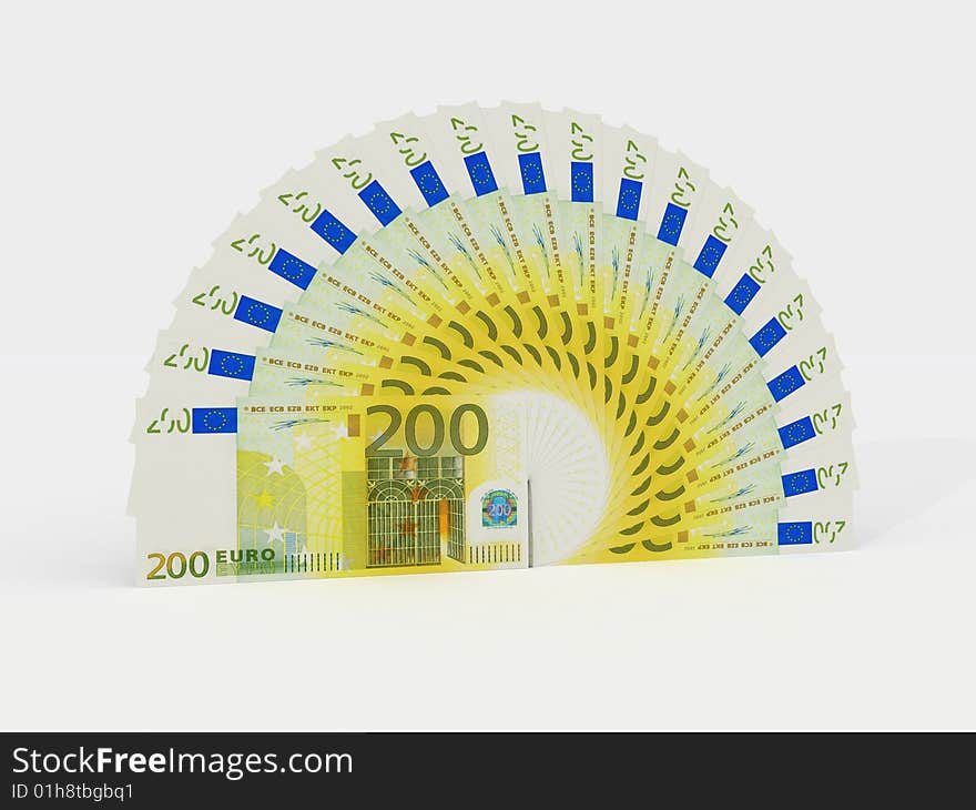 3d render of Euro banknotes