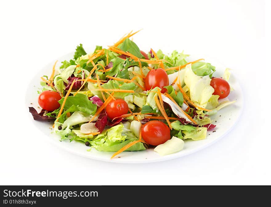 Fresh salad on white background