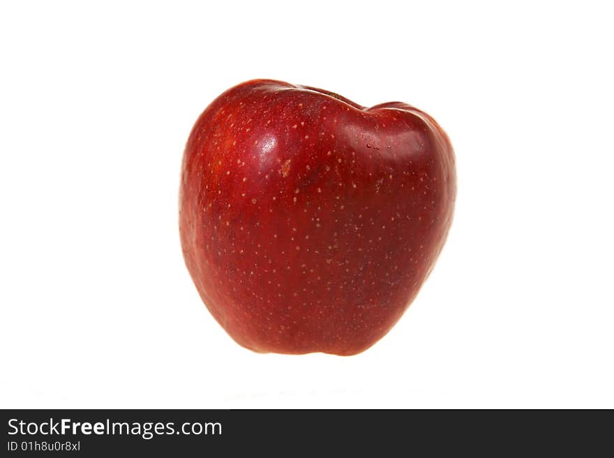 Ripe red apple isolated on white