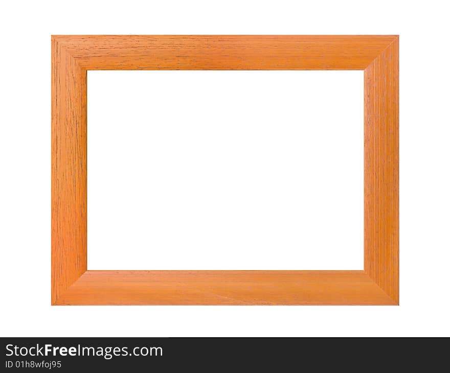 Retro wooden frame isolated on white background