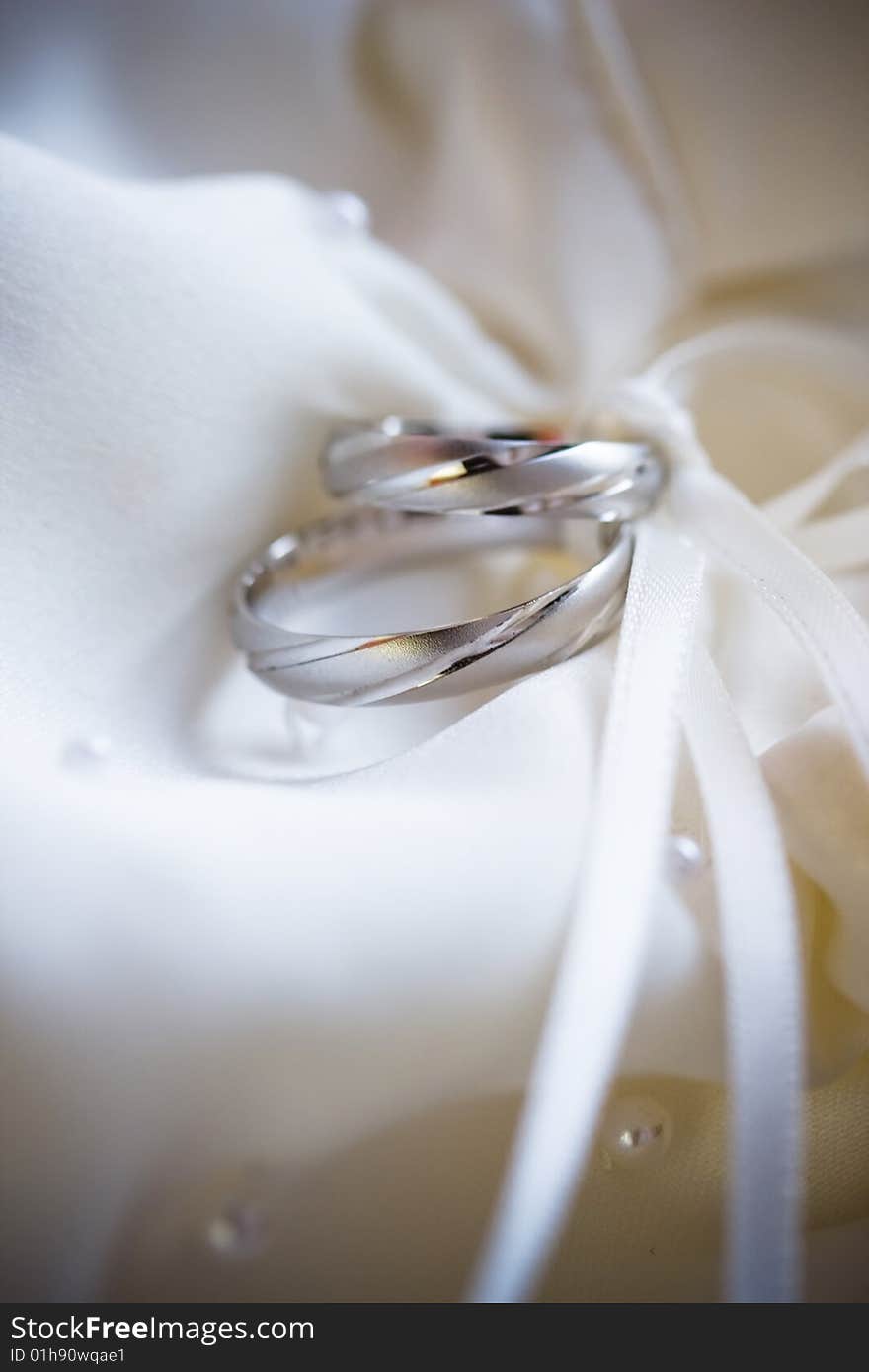 Wedding Rings On A Silk Background