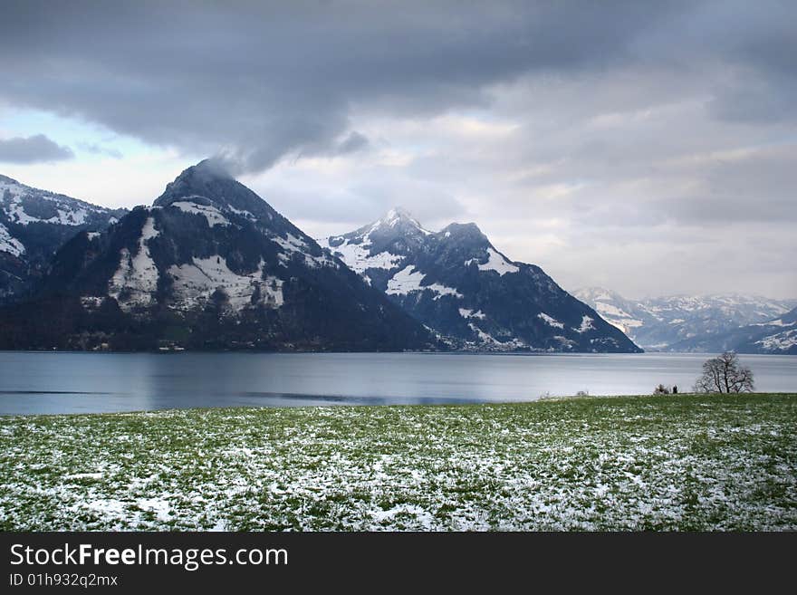 Lake and spring Alps