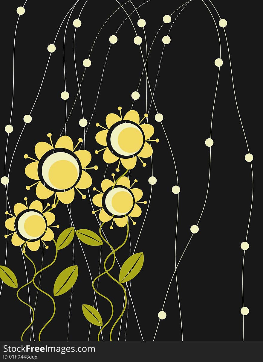 Stylized Yellow Flowers