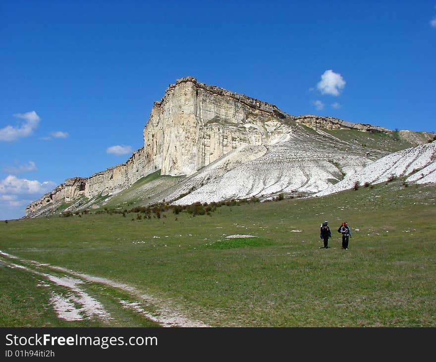 Ukraine, Crimea. White Rock is the tourist attraction.