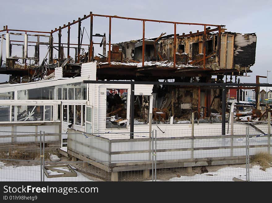 Burned Down Beach Restaurant