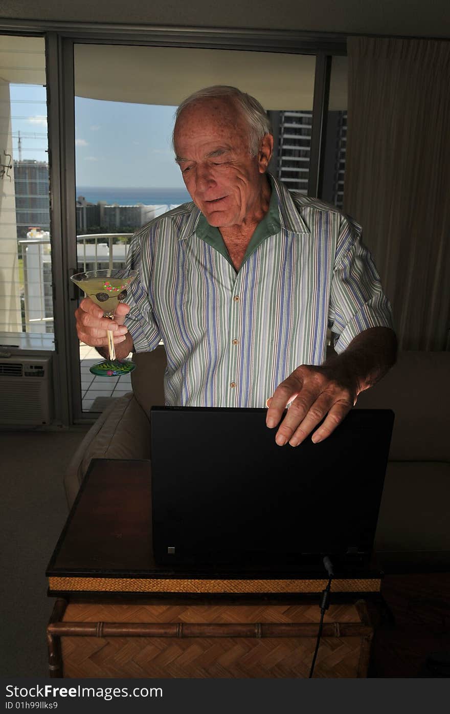 Happy Hour For A Mature Laptop User