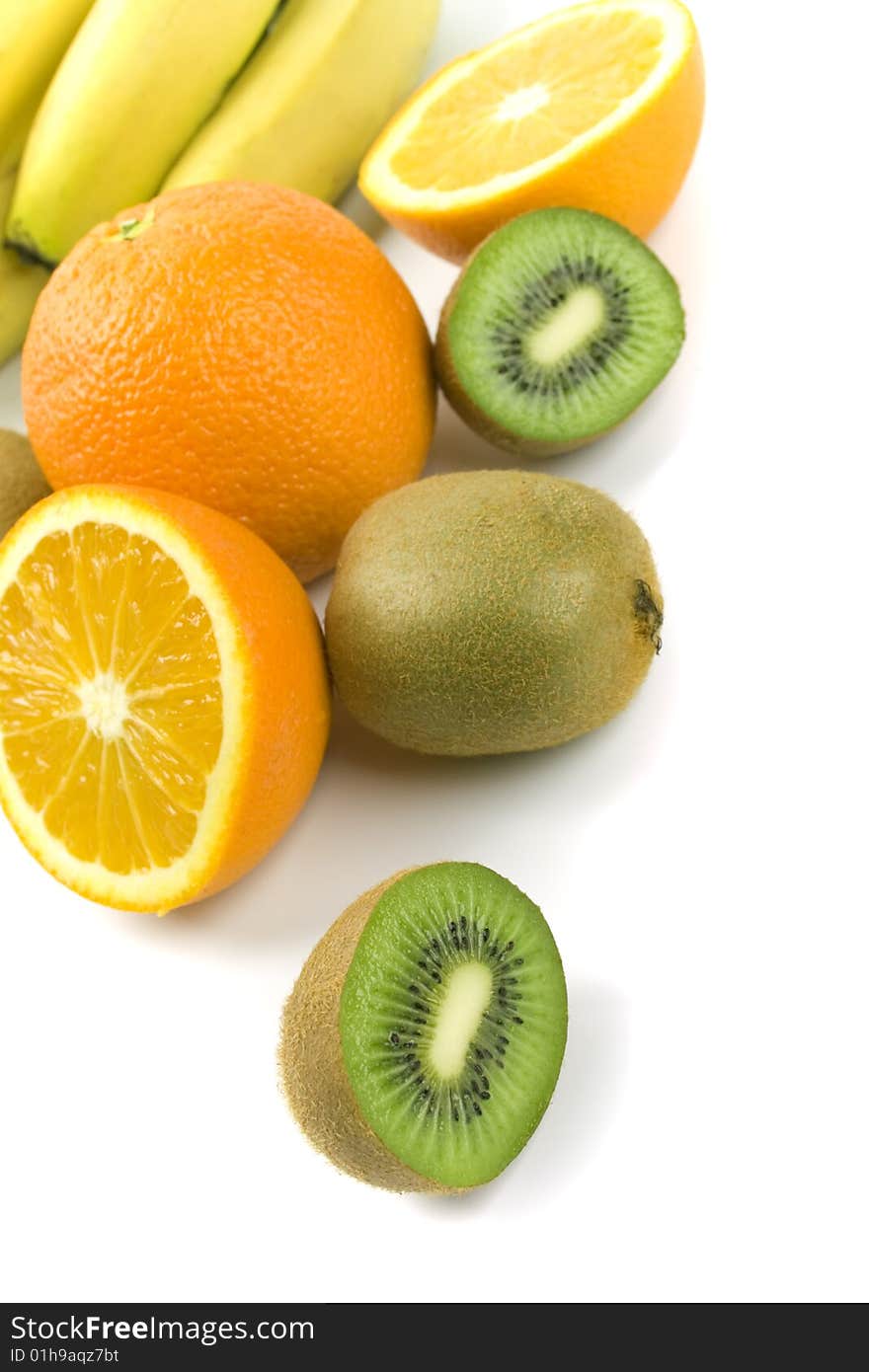 Kiwi, oranges and bananas