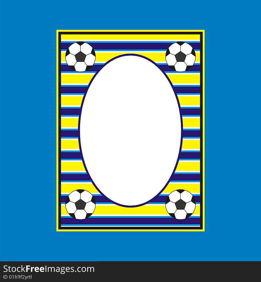 Illustration of soccer frame with blue color as background