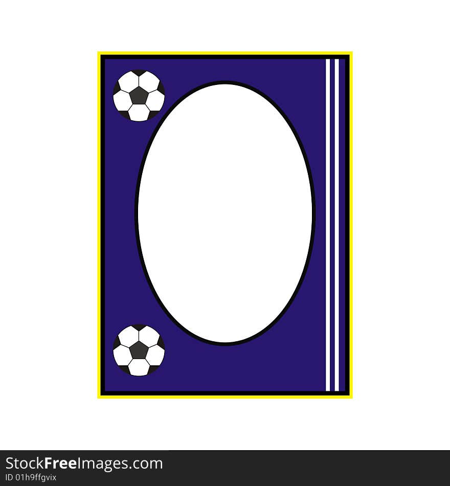 Illustration of soccer frame with white color as background