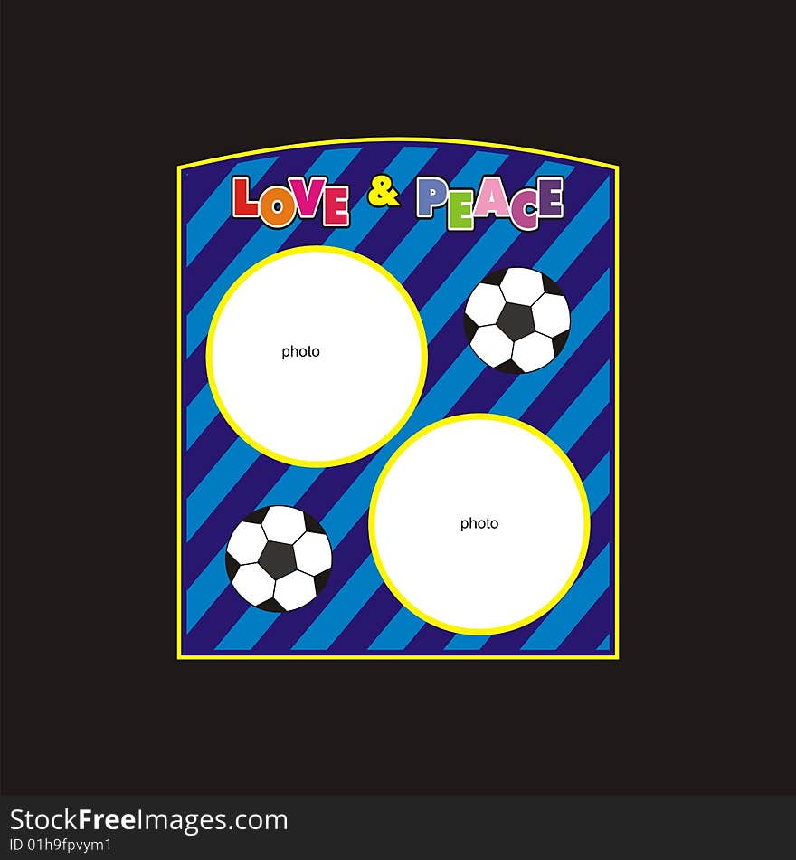 Illustration of soccer frame with black color as background