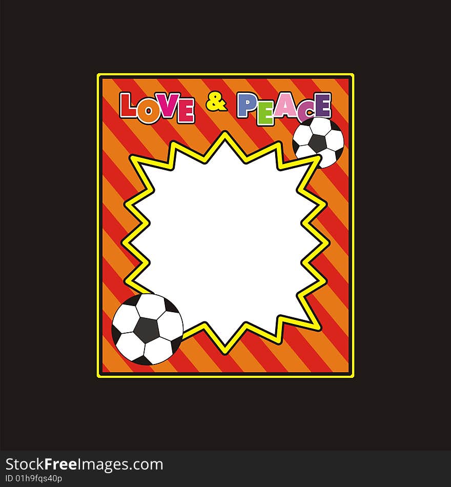 Illustration of soccer frame with black color as background