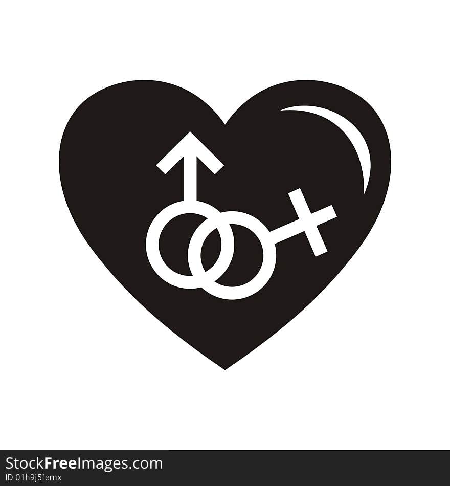 Heart illustration with man and woman symbol