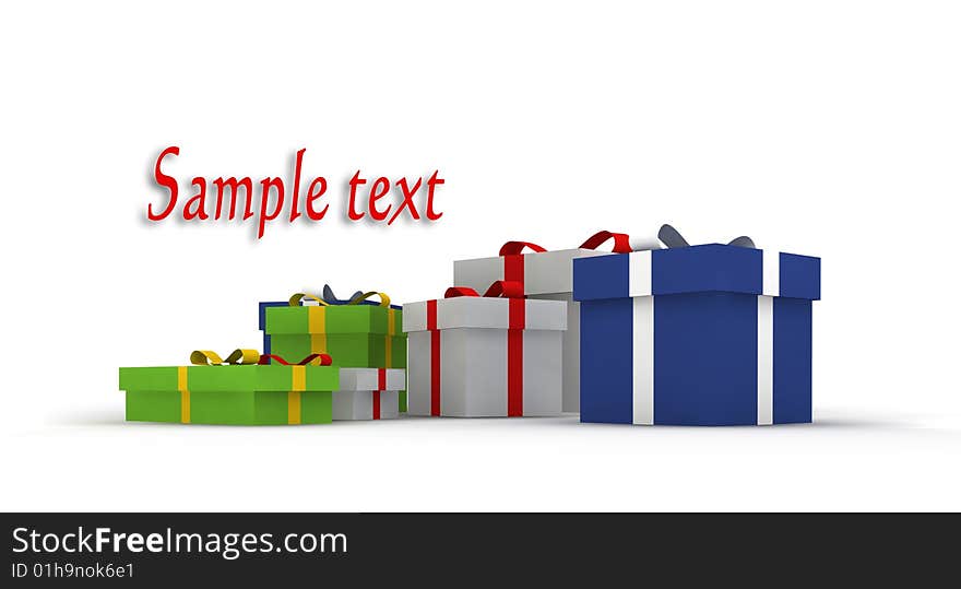 Christmas gift boxes - 3d isolated illustration