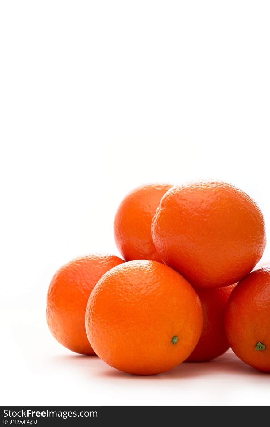 Group of fresh oranges on white background. Group of fresh oranges on white background