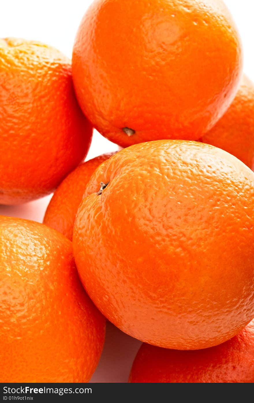 Group of fresh oranges on white background. Group of fresh oranges on white background