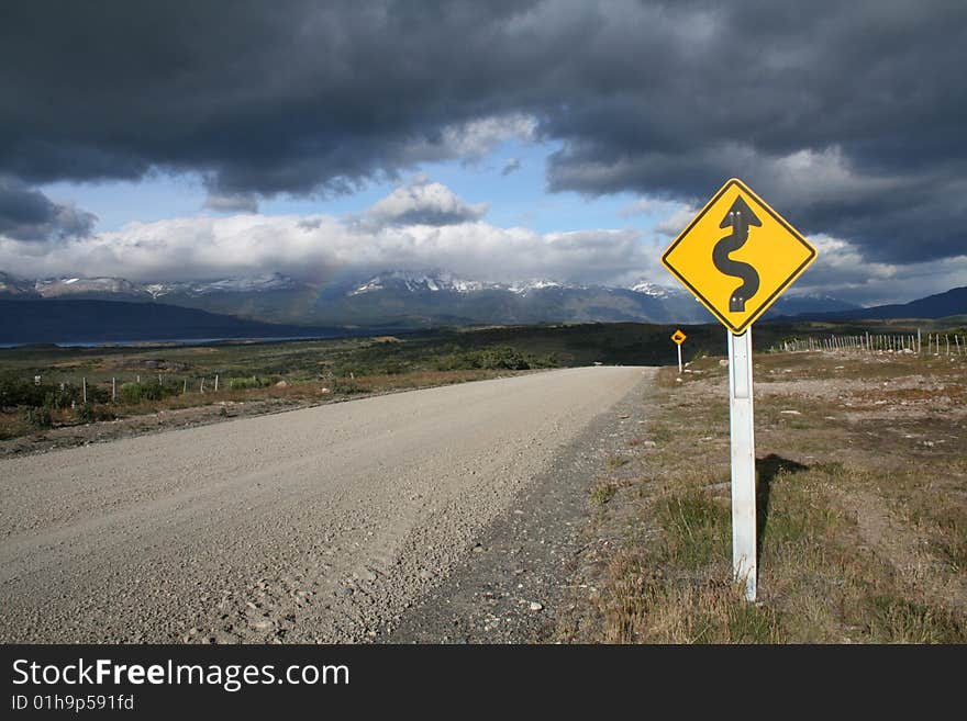 Road sand in Puerto Natales (Torres del Paine) - Chile. Road sand in Puerto Natales (Torres del Paine) - Chile