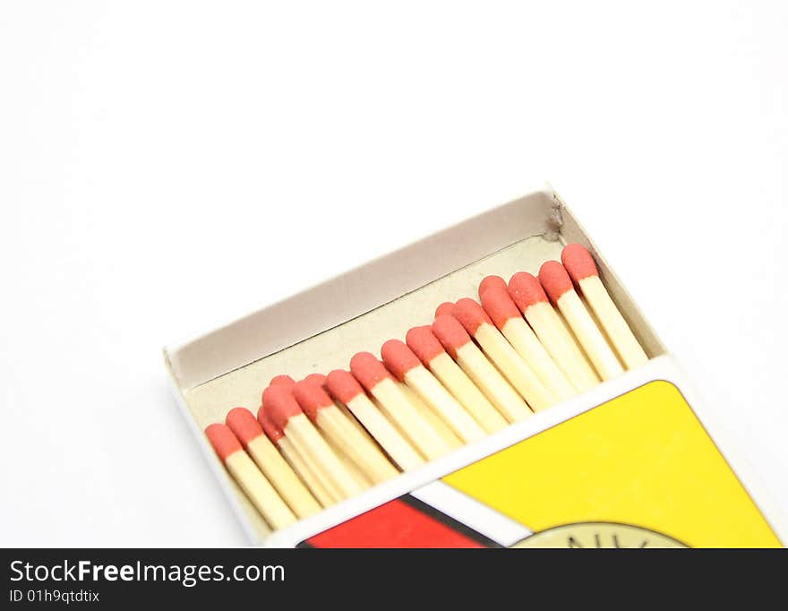 Cigar matches in their book on white background. Cigar matches in their book on white background.