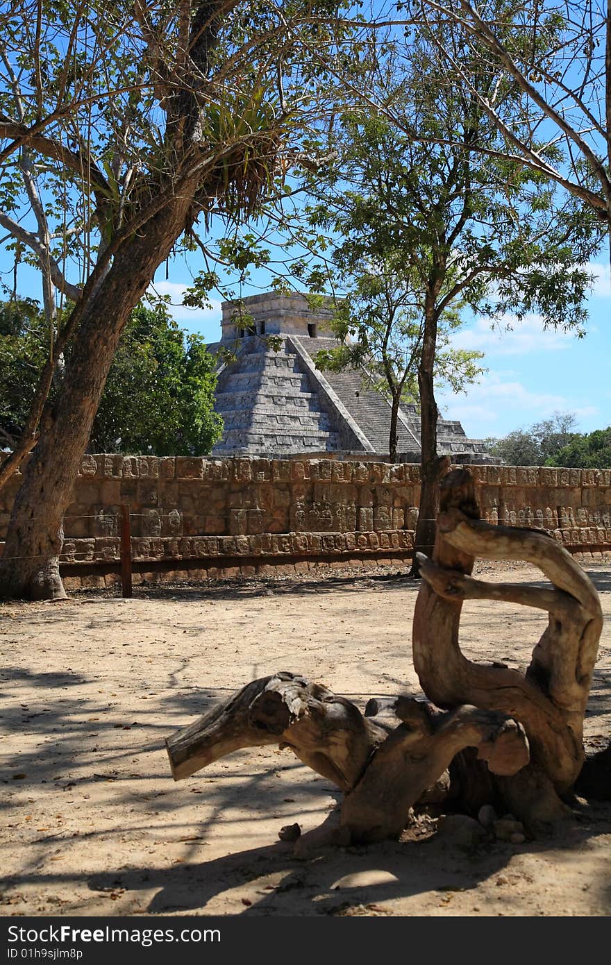 The temples of chichen itza temple in Mexico, one of the new 7 wonders of the world