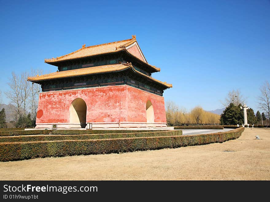 The ming tombs are located in the northwestern suburbs of Beijing（china）. The ming tombs are located in the northwestern suburbs of Beijing（china）