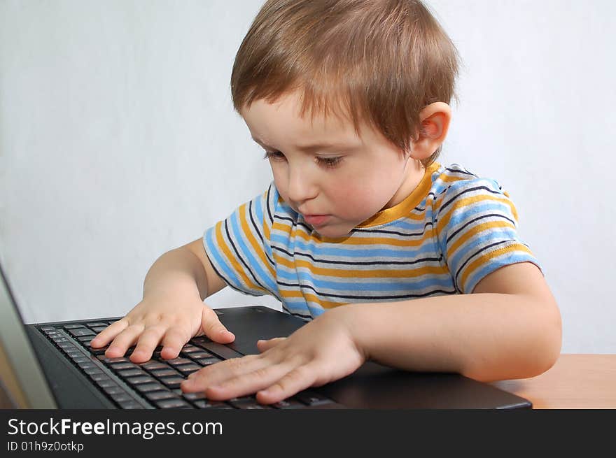 Little cute boy with notebook. Little cute boy with notebook