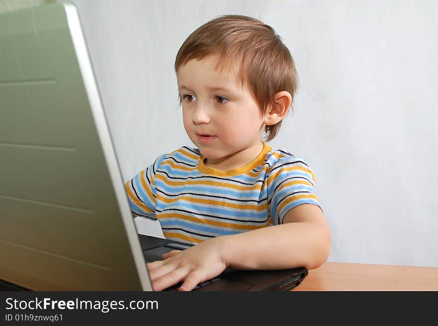 Little  cute boy with notebook. Little  cute boy with notebook