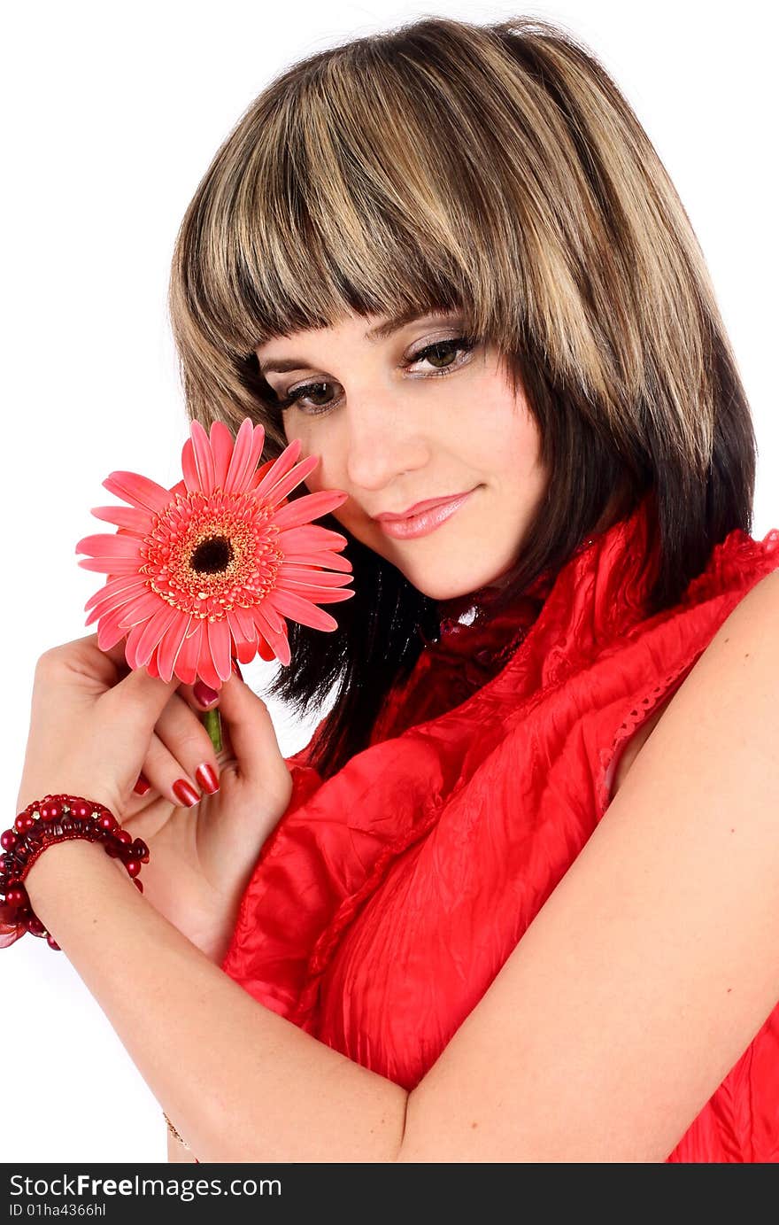 Young Woman In A Red Dress