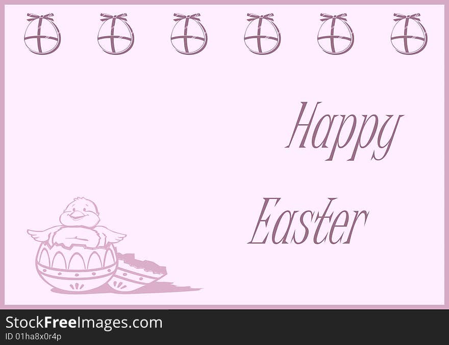 A pretty image for layouts of easter cards in a pink background. A pretty image for layouts of easter cards in a pink background