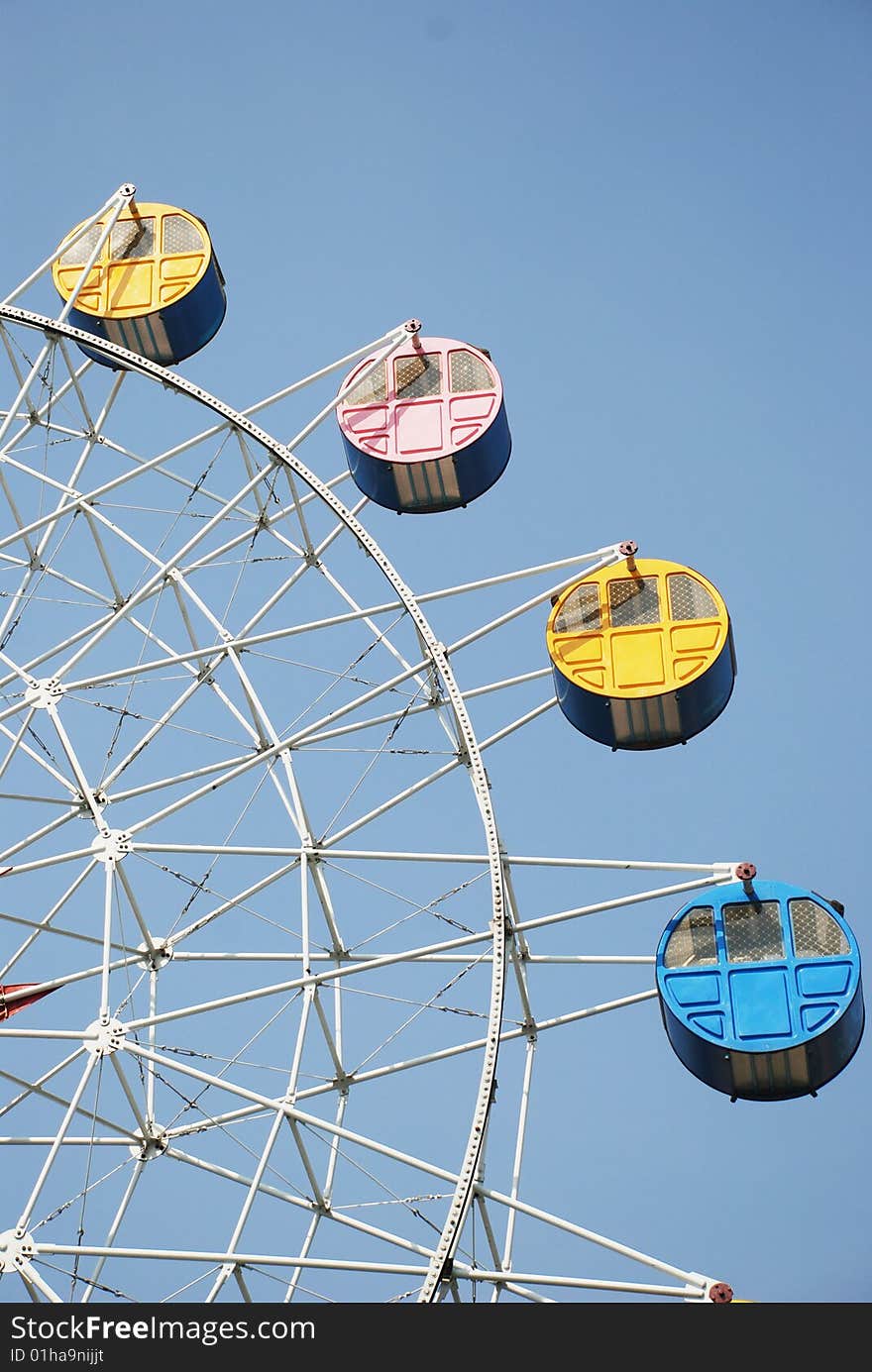 The colorful Ferris wheel