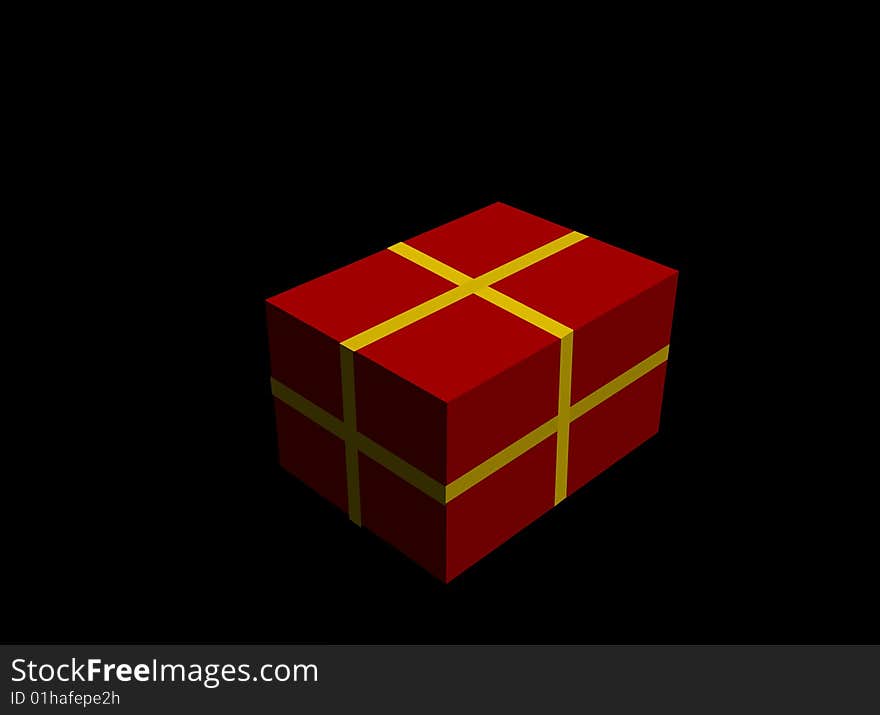 Gift box isolated on black illustration. Gift box isolated on black illustration