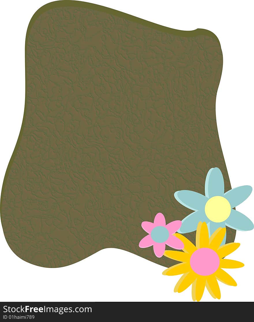 Irregular shaped paper, with colored flowers at lower edge, great for scrapbooking and more. Irregular shaped paper, with colored flowers at lower edge, great for scrapbooking and more..